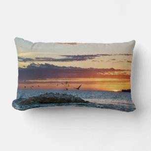 Pelican Rock Sunset, Dauphin Island, Alabama Lumbar Pillow