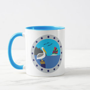 Pelican Sailboat Blue Mug