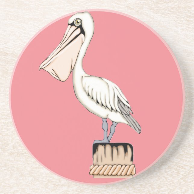 Pelican Sandstone Drink Coaster (Front)