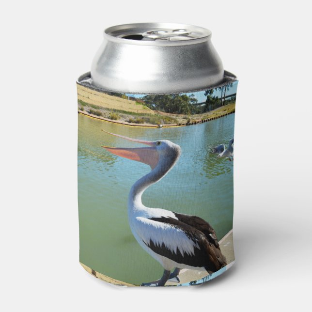 Pelican Singing A  Song, Can Cooler (Can Front)