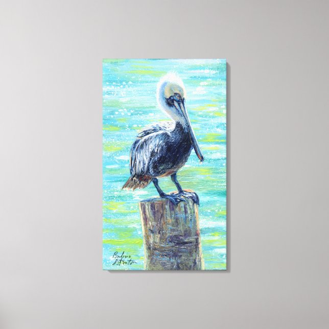 "Pélican sur un pôle" Galerie Toile enveloppée Imp (Recto)