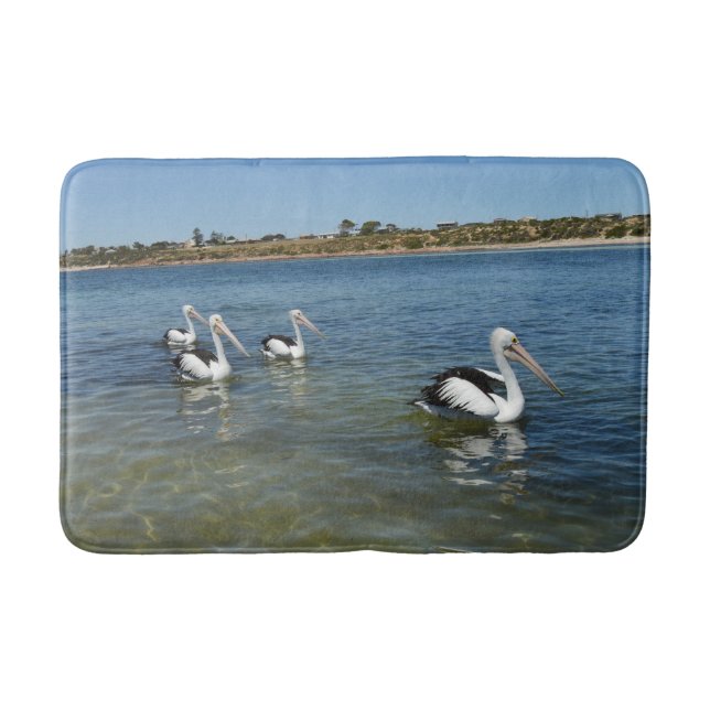 Pelican Swim Team, Memory Foam Bath Mat (Front)