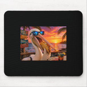Pelican Taco Sunset Beach Funny Trocal Bird Art Mouse Pad