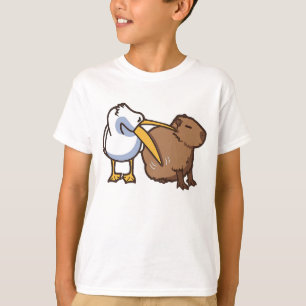 Pelican Tries to Eat Capybara Funny Meme T-Shirt