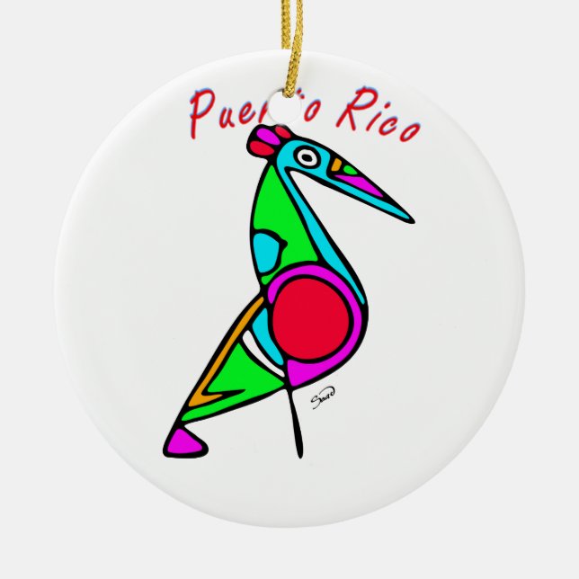 Pelícano Taíno Ceramic Ornament (Front)