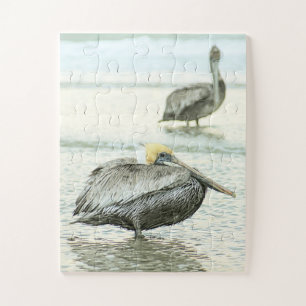 Pelicans Florida Beaches Oversized Jigsaw Puzzle