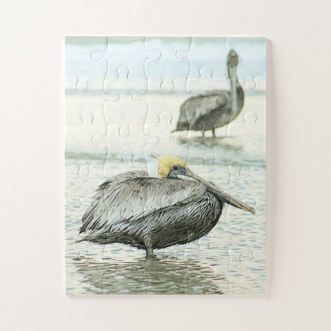 Pelicans Florida Beaches Oversized Jigsaw Puzzle (Vertical)