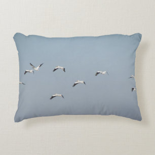 Pelicans in Flight Accent Pillow