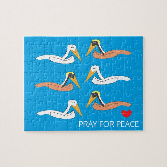Pelicans Praying for Peace Jigsaw Puzzle (Horizontal)