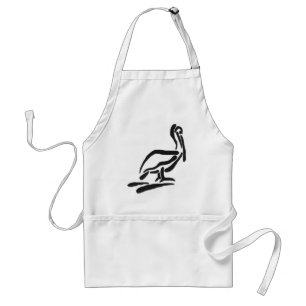 Pellican Bird Abstract Outline Standard Apron