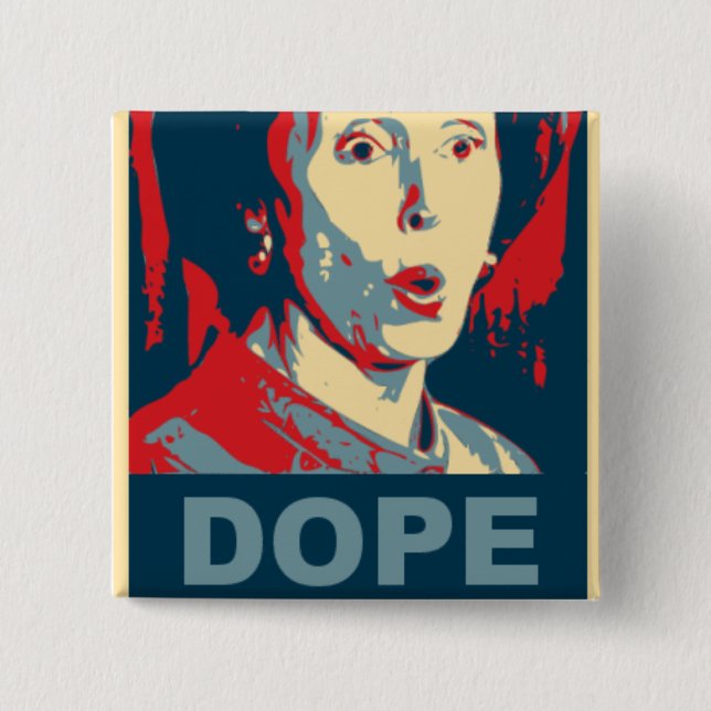 Pelosi 2 Inch Square Button (Front)