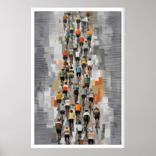 Peloton Bicycle Art Poster Muted Grey, Rhythmic