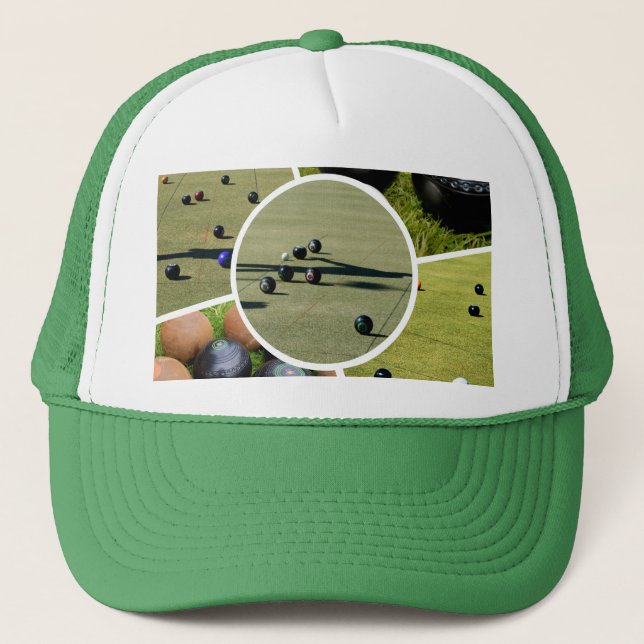 Pelouse Bowls Five Photo Collage, Casquette (Devant)