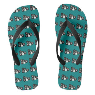 Pelouse turquoise, tongs