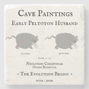 Peltoton Husband: The Evolution Cave Painting Stone Coaster