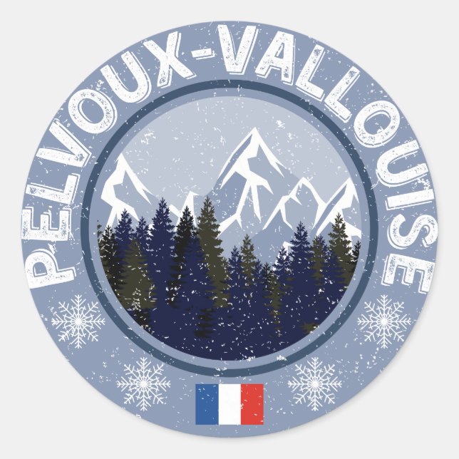 Pelvoux-Vallouise Ski resort Classic Round Sticker (Front)