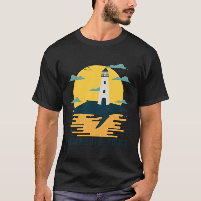 Pemaquid Point Light Maine Lighthouse Nautical T-Shirt (Front)