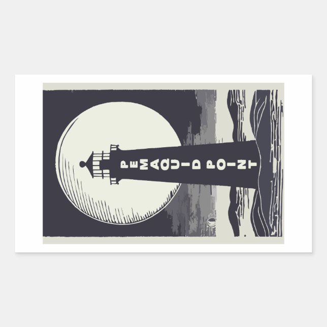 Pemaquid Point Light Moon Sticker (Front)