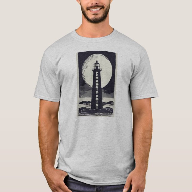 Pemaquid Point Light Moon T-Shirt (Front)