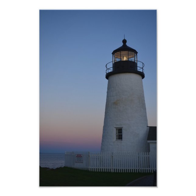Pemaquid Point Lighthouse at sunset Photo Print (Front)