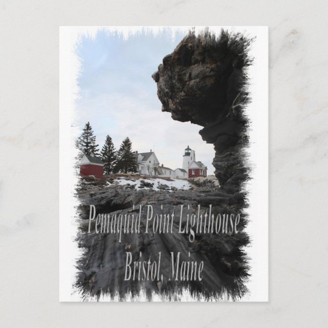 Pemaquid Point Lighthouse in Bristol, Maine Postcard (Front)
