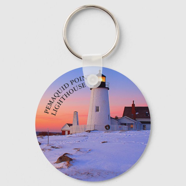 Pemaquid Point Lighthouse Maine Keychain (Front)