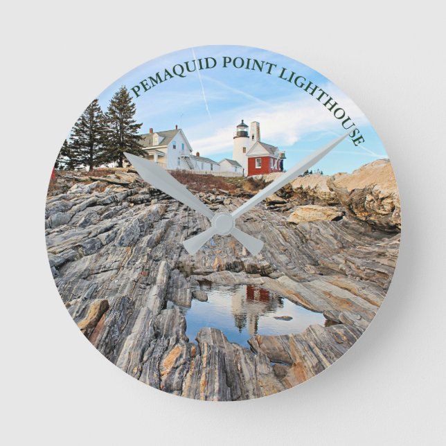 Pemaquid Point Lighthouse Maine Wall  Clock (Front)
