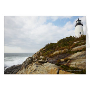 Pemaquid Point Lighthouse on a Rocky Hillside