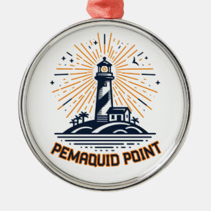 Pemaquid Point Lighthouse Sunrise Metal Ornament