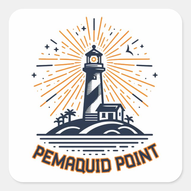 Pemaquid Point Lighthouse Sunrise Square Sticker (Front)