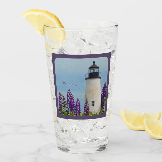 Pemaquid Point Plum Coastal Maine Lighthouse Glass (Front Ice)