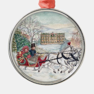 Pemberley Sleigh Ride - Jane Austen Metal Ornament