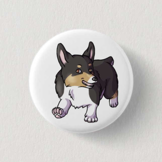 Pembroke Corgi 1 Inch Round Button (Front)