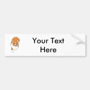 Pembroke Corgi Dog Lying Down Drawing Illustration Bumper Sticker