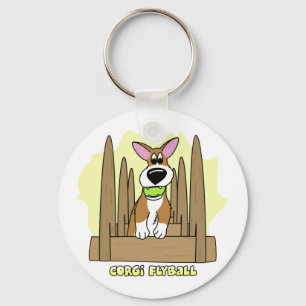 Pembroke Corgi Flyball Keychain