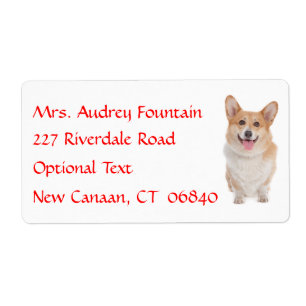 Pembroke Corgi Nom Retour Adresse Étiquette de me