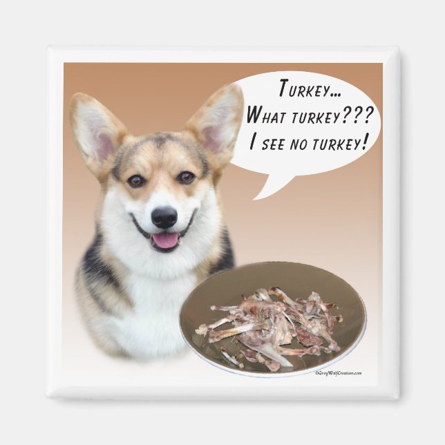 Pembroke Corgi Turkey Magnet (Front)