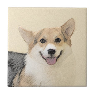 Pembroke Welsh Corgi 2 Painting - Original Dog Art Tile