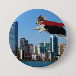 pembroke welsh corgi 3 inch round button