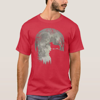 Pembroke Welsh Corgi And Moon Halloween  T-Shirt