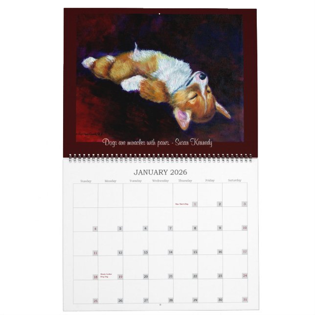 Pembroke Welsh Corgi Calendar Corgi Lover's Soul (Jan 2026)