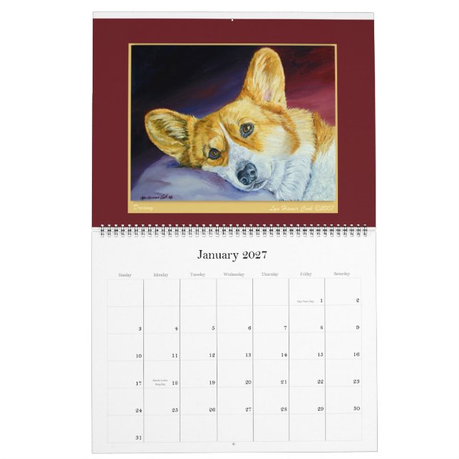 Pembroke Welsh Corgi Calendrier d'amour Corgi (Jan 2027)