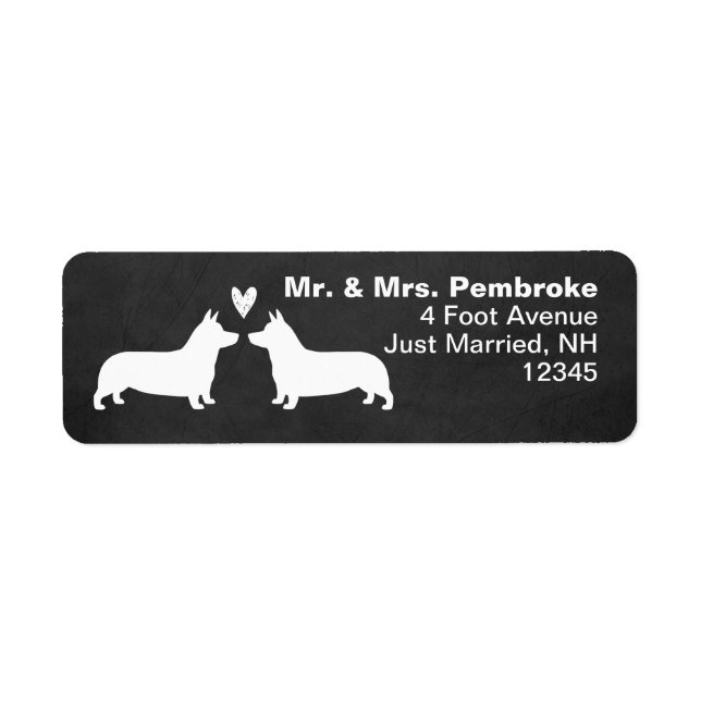 Pembroke Welsh Corgi Chien Silhouettes avec Coeur (Devant)