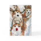 Pembroke Welsh Corgi Christmas Reindeer