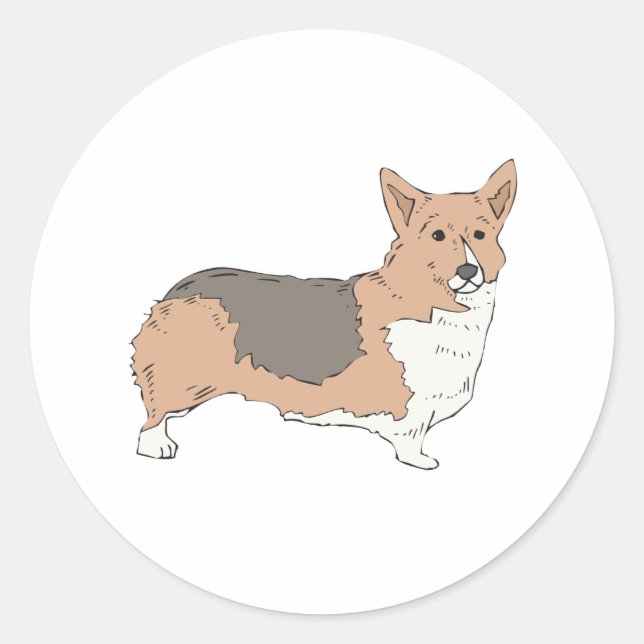 Pembroke Welsh Corgi Classic Round Sticker (Front)