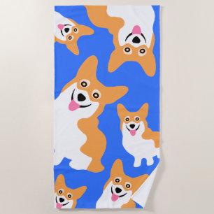 Pembroke Welsh Corgi Custom Colour Background Beach Towel
