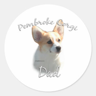 Pembroke Welsh Corgi Dad 2 Classic Round Sticker