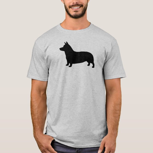 Pembroke Welsh Corgi Dog Breed Silhouette T-Shirt (Front)
