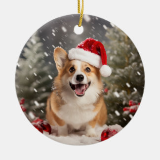Pembroke Welsh Corgi Dog Christmas Keepsake Ceramic Ornament