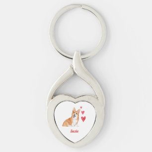 Pembroke Welsh Corgi Dog Custom Name   Keychain